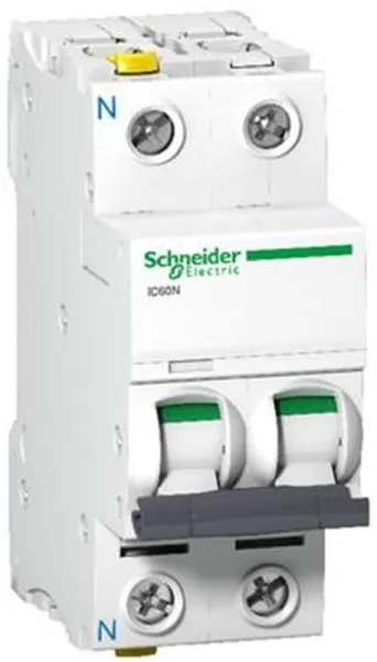 Schneider Electric Acti9 iC60N 1P-N 4A Dobbelt terminal C-karakteristik 6/10kA 230V Bredde 36mm